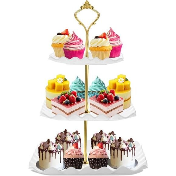 Dessert Cupcake Stand, 3 Tier Cup Cake Holder Tower for Tea Party/Birthday - Picture 7 of 7